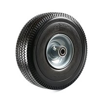 NK 헤비 듀티 솔리드 고무 플랫 프리 튜브리스 핸드 트럭/유틸리티 타이어 휠 10 4/3 5-10 2cm(4 10/3 5-4인치) 타이어 5 3cm(2-1/4인치) 오프셋 허브, 블랙/그레이._10