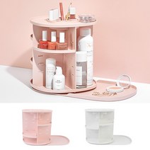 회전형 화장품수납함 화장품트레이 화장대트레이 화장대정리대 화장품함, 화이트