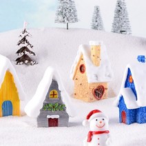 눈내린 겨울집 크리스마스 미니어처 피규어 테라리움재료, 3. 회 색