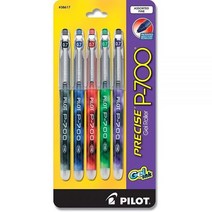 PILOT Precise P700 젤 잉크 롤링 볼 스틱 펜 대리석 배럴 가는 포인트 블랙블루레드그린퍼플 잉크 5팩 (38617) 가성비 추천 미국직구