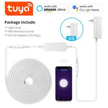 씽크대조명 책상조명 RGB LED 언더 캐비닛 조명 원격 제어 스트립 램프 투야 스마트 라이프 와이파이 주, 06 White US Plug Set_02 2M