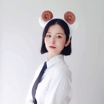 0066 양 머리띠 동물 헤어밴드 파티 소품 생일 놀이동산 놀이공원 동물원, 빨강