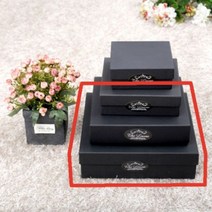 아트박스/더로라 선물 포장 상자-블랙싸바리상자 정사각특대형 Box D4, D4-특대형[가로250X세로250X높이70mm]