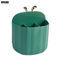 DFMEI 펀칭프리 수저통 가정용 다용도 물빠짐 벽걸이 수저통, 라임그린