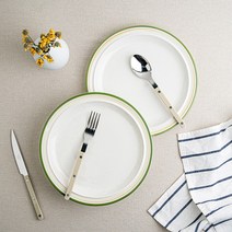 시라쿠스 메이플 홈카페 디저트접시 원형접시, 2P, 코지그린