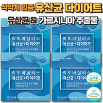 다이어트유산균 뚱보유산균 유해균억제유산균 유산균 날씬 다이어트 유산균 다이어트보조제 날씬 유산균 락토바실러스 유산균 다이어트 락토바실러스, 60포, 4개