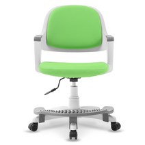 체어클럽 터치백 GOLD 발받침대 인조가죽 화이트바디 의자, 그린