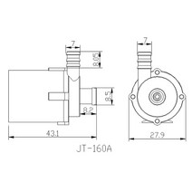 유압 모터 감속 DC 12V 태양열 온수 순환 워터 펌프 브러시리스 수족관 연못 잠수정 200L/H J9K, 1개