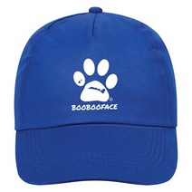 BooBooFace 야구 모자 블루 또는 화이트 발자국 달린 강아지 애호가 여행 및 야외용 부직포 방수 러닝 배낭 [관부가세 포함] 708293, Royal Blue