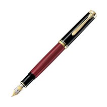 일본발송 PELIKAN M800 펠리칸 EF 파인 포인트 수베렌 레드 스트라이프 석션 타입, red striped, F 가는 글씨_Fountain Pen