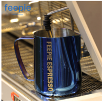 미국브랜드Feepie 커피바리스타용품 튜닝피처 스팀피처 스팀피쳐 밀크저그 우유거품기, 350ml, 실버