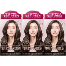 려 우아채 멋내기 새치크림 염색약 X 3개 셀프새치염색 바르는염색약 흰머리염색약 새치커버염색약 산화제, 5N 자연갈색