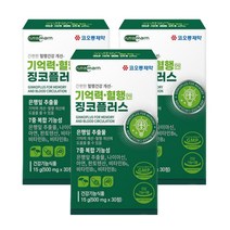 코오롱 제 약 징코플러스 은행잎추출물 혈액순환 뇌 에좋은 기억력 영양제 혈행 개선 도움 두뇌 손발 다리 메디 빌로바 부모님 감퇴 식약청 식약처 청소 여성 남성 건강 기능 인증 추천, 3박스, 30정