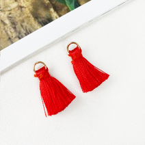 2.5cm 미니 컬러 태슬 (2개), 레드, 2개