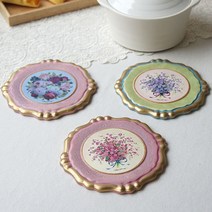 냄비받침 럭셔리 코르크 골드 도금 신혼 인테리어 받침, 종류, 퍼플