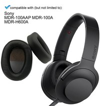국내배송 소니 MDR-100A MDR-H600A MDR-100AAP 이어패드 이어 쿠션 커버 패드 가죽 헤드폰 헤드셋 교체 스펀지 교체용 호환 캡, 전용 이어솜(1쌍)+이아패드(1쌍)