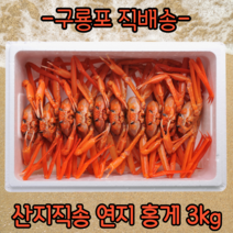 쪄서 배송되는 프리미엄 구룡포 연지 자숙 홍게, 3kg(찜하기 전), A급홍게(수율80~90%)