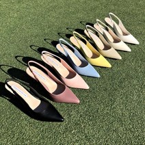 [아이슈즈] 뾰족 베이직 슬링백 7cm