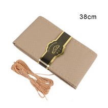 유니버설 스티어링 휠 자동 꼬기 바늘 된 자동차 핸들 커버 얇은 한땀 슬림 핏 가죽 고급, 38cm베이지