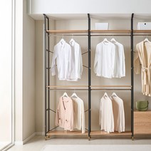 철제 드레스룸 1600세트 못질없는 천장수납 시스템장, 1600커튼포함세트(SDAO11BIC)