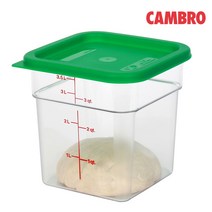 캠브로 투명한 사각 빵발효통 (1.9L/3.8L), 반투명뚜껑(SFC2SCPP), 1개