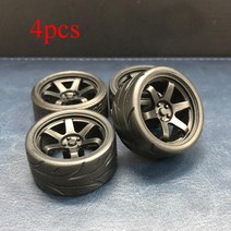 4pcs 1:18 RAYS TE37 휠 (고무 타이어 포함) 18 인치 검정색 수정 허브 1/18 RC 자동차 모델 용 교체 부품, 01 18 inches