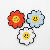 원단킹 1개] 6cm 털스마일꽃와펜 3color (8501016), 오렌지