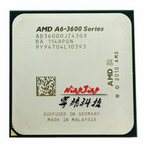 pc부품 AMD A6-Series A6 3600 2.1 GHz 중고 쿼드 코어 CPU 프로세서 AD3600OJZ43GX 소켓 FM1, 한개옵션0