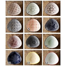 룰루홈 도자기 미니 반찬 접시 삼각 앞접시, 1개, A3