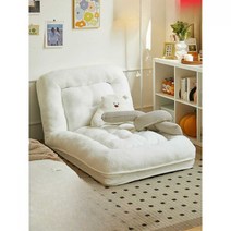 심플 좌식소파 1인용 침대겸의자 리클라이닝 손님용, 라이트블루