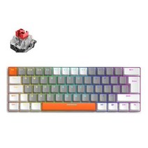 T60 미니 게임 기계식 키보드 62 키 RGB 백라이트 -C 유선 게임용 게이머 pc용 60% 인체 공학적, [02] 레드 스위치, [08] White Gray Russian