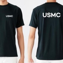 USMC 커스텀 화이트 라운드 쿨 반팔티셔츠 길단 유니폼 유니폼제작 커스텀 커스텀티셔츠