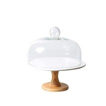 접시 그릇 크리에이티브 미니멀리스트 스타일 하이 그레이드 세라믹 유리 커버 케이크 플레이트 디저트 패스트리 단단한베이스 도자기 라운드 디스플레이 포함 Size B