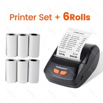 카드 포스기 POs 이지체크 단말기 신화포 무료 앱 SII Loyverse POS 휴대용 열전사 프린터 영수증 인쇄, 06 BK add 6Rolls_02 미국 플러그