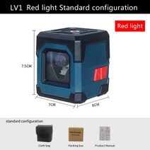 레이저 줄자 거리 측정기 전자줄자 수평기 hanmatek lv1 레벨 크로스 라인 측정 범위 50피트 셀프 레벨링 수직 및 수평 라인, lv1레드라이트