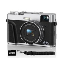 사진 바호이알드 4K 디지털 카메라 뷰파인더 16X 흔들림 방지 비디오 카메라 블로깅 카메라 오토포커스 4K 카메라 유튜브 콤팩트 포인트 32GB SD 카드로 디지털 카메라 촬영