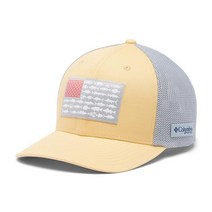 Columbia 유니 PFG 피쉬 플래그 메시 볼 캡-하이 크라운 블랙/쿨 그레이/인쇼어 슬램 깃발 라지/XL, Cocoa Butter, Cool Grey, Mid A