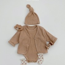 가을 가디건 슈트 보넷 3종 세트 면 골지 남아 여아 신생아 백일 6개월 돌아기 데일리