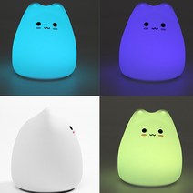 찹쌀떡 고양이 터치 무드등 B TYPE 퍽라이트 감성캠핑전구 카페 집들이선물 화장대