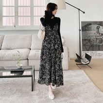 코코블랑 도로시 레이스 뷔스티에 롱 원피스