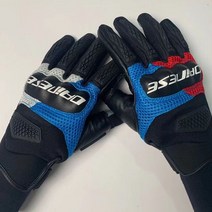 스크린 터치 헬스톤 베릭 다이네즈메쉬 베스파 오토바이 라이더 사계절 통기성 장갑, 2XL, 블랙 블루 레드