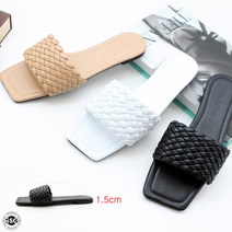 신신고 여성 코디쉬운 사각 여름 플랫 유니크한 디자인 꼬임 슬리퍼 1.5cm 고무창
