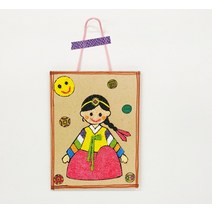 한가위 한복 입은 내모습 만들기 1인용 초등학교 미술 놀이 교구 돌봄교실 DIY 키트, 여아