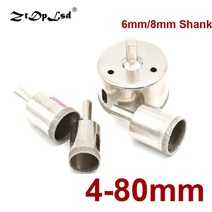철판 니블러 금속 절단기 전동 커터 다이아몬드 코팅 드릴 비트 세트 68mm 생크 4mm-80mm 타일 대리석 유리 세라믹 구멍 톱 드릴링 파워 코어 105044, 60mm