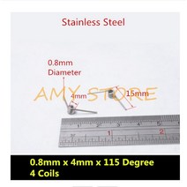 10Pcs 0.3 0.4 0.5 0.6 0.7 0.8mm 스프링 스틸 또는 304 스테인레스 소형 V 형 코일 비틀림 90 135 175 180 degree, 05 0.8x4x115degree