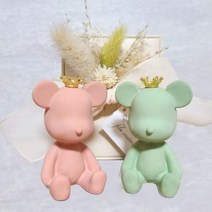 15cm 귀여운 스탠드 빅 베어 곰돌이 실내용 석고방향제 인테리어 소품, 코튼블러썸