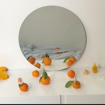 안전한 셀프 인테리어 원형 아크릴거울 20X20cm, 실버