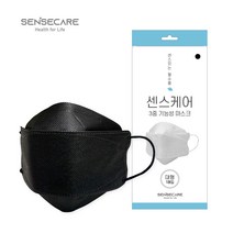 국산 스피아노 센스케어 3D 3중 기능성 마스크 대형 (MB필터) 1매입 FDA승인, 블랙(1매)