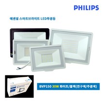 필립스 LED 노출형투광기 BVP150 30W 화이트 블랙 주광색 전구색, 2)화이트(주광색)