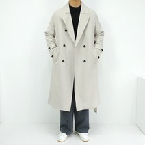 로니제이 남자 봄 가을 간절기 더블버튼 롱 트렌치코트